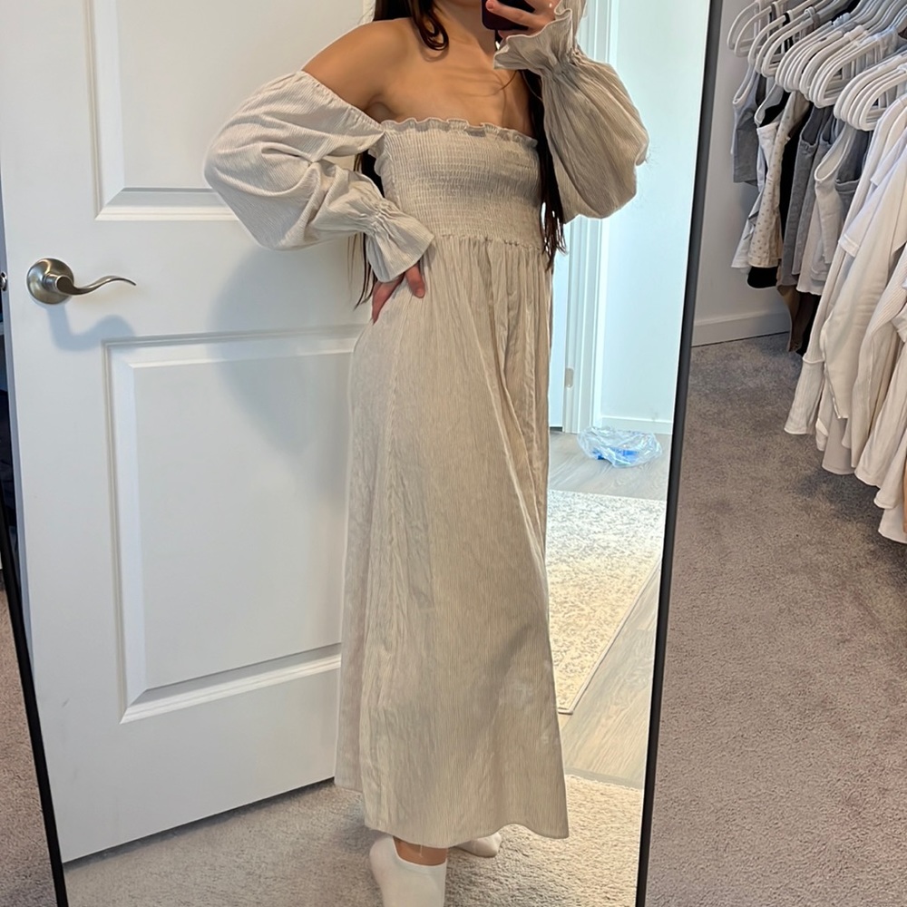 Petal and pup off shoulder dress